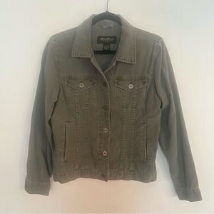 Eddie Bauer Green Corduroy Button Down Jacket Women’s Size Medium